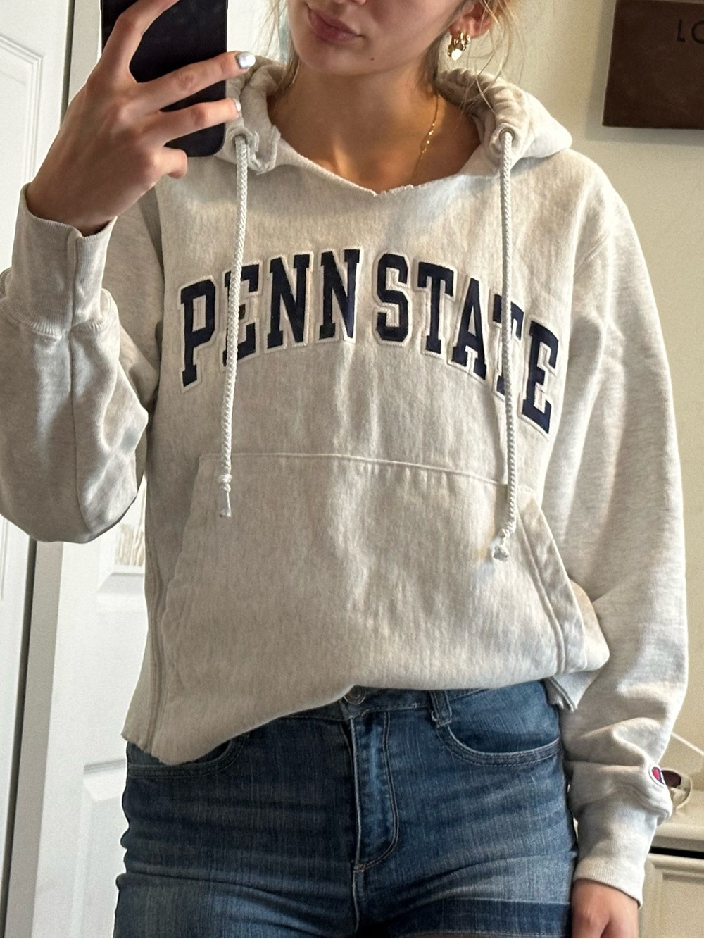 Penn State Champion Cropped Heather Grey Sweatshirt